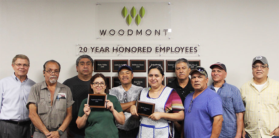 2018 Woodmont Cabinetry 20 Year Club Honorees